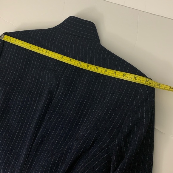 Tommy Hilfiger Women's Pinstriped Open-Front Jacket - Midnight/Ivory - Picture 12 of 15